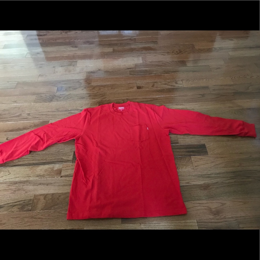 Supreme L/S Red Pocket Tee FW17